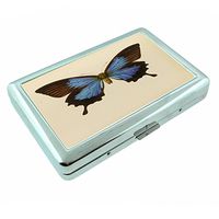 Perfection In Style Metal Silver Cigarette Case Vintage Butterfly Design 003