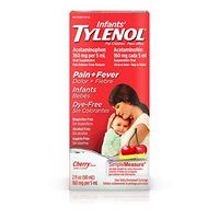 Infants' Tylenol Liquid Medicine with Acetaminophen, Pain + Fever Relief, Dye-Free Cherry, 2 fl. oz