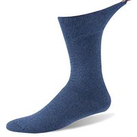 Forcool Diabetic Socks Wide, Non Binding Loose Top Full Cushion Crew Diabetes Socks Non Blister Seamless Toe Mid Calf Cotton Dress Edema Socks for Men and Women, Medium, 1 Pair, Blue