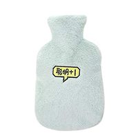 Premium Classic Rubber Hot Water Bottle with Plush Cover, Students Portable Warm Hand Stomach Bottle, Water Injection Multi-Function Warm Handbag (Green)