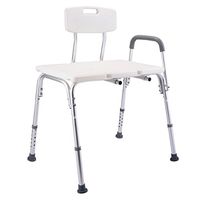 10 Height Adjustable shower Chair Bath Tub Bench Stool Seat Back and Arm