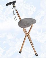 Canes Adjustable Walking Crutches Adjustable Folding Walking Chair Stool Massage Walking Stick with Seat Portable Fishing Rest Stool with LED Light 76-91 cm