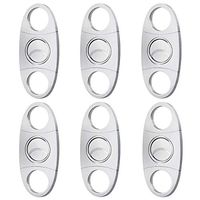 Cigar Cutter Guillotine, Stainless Steel Double Cut Blade Cigar Clippers, 6 Packs