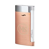 Personalized S.T.Dupont Slim 7 Single Torch Flame Lighter - Brushed Copper & Chrome with Free 2 Initial Engraving