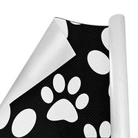 Gift Wrapping Paper Roll Black&White Dog Paw Print for Birthday,Holiday,Wedding,Baby Shower Gift Wrap - 3Rolls - 58inch x 23inchPerRoll