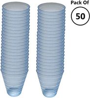 SS Ecom Pack of 50 Hard Disposable Frost Stripe Blue Plastic Cups, Bulk Plastic Tumblers Glasses for Wine, Cocktails, Party, Wedding Celebration - 8.5 fl. oz