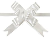 WHITE 4" Butterfly Pull BowsMagic Pull Bows 100% Polypropylene (2 unit, 100 pack per unit.)
