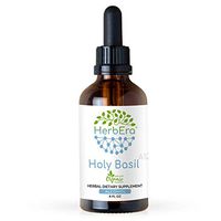 Holy Basil A120 Alcohol Herbal Extract Tincture, Super-Concentrated Organic Holy Basil (Ocimum Tenuiflorum) (4 fl oz)