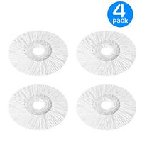 4 Pack Replacement Mop Micro Head Refill Hurricane for 360° Spin Magic Mop-Microfiber Replacement Mop Head-Round Shape Standard Size