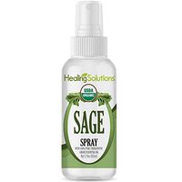 Organic Sage Spray – Water Infused with Sage Essential Oil – Certified USDA Organic - 2oz Bottle by Healing Solutions