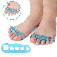 DONGBALA Gel Toe Separators, Hallux Valgus Separator Bunion Corrector for Bent Toes Hammer Toes Overlapping Toes for Yogis Ballet and Running Blue,XL