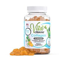 Vita Choose Natural Collagen Gummies - Collagen Gummies for Healthy Skin, Nails, and Hair Growth - Gluten-Free Collagen Gummy Supplements - Tropical Flavor - 60 Count (one Month Supply)