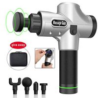 Massage Gun with Carrying Case - HENSUN Professional Handheld Deep Tissue Muscle Massager for Athletes- 20 Speed Strength Levels for Muscle Soreness Relieves(Silver-001)