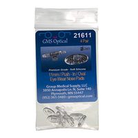 GMS Optical® Soft Silicone Oval Shaped Nose Pads for Eyeglasses (4 Pair, Oval-Shape Click-ON 11MM)