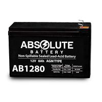 12V 8AH AB1280 F1 SLA Battery Replacement for Yuasa NPG1260, NPW45-12