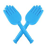 HEALIFTY 2Pcs Household Hammer Massage Meridian Beat Board Shoot Hand Shape Clap Beating Stick Body Knock Massager(Blue)
