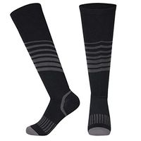 VISUNION Compression Socks for Men & Women Striped Pressure Performance Sport Stocking Good for Running,Nurses,Travel,Hiking,trotters,Medical,Jogging,Marathon,Basketball,Yoga(Grey,L/XL)