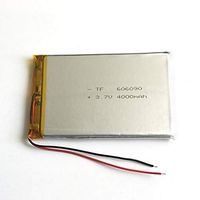 3.7V 4000mAH 606090 LiPo Li-ion Polymer Rechargeable Battery with Protection Sheet Cable (Pack of 2 PCS)