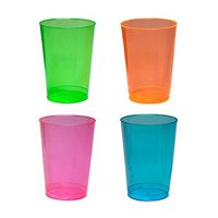 Party Essentials Hard Plastic 10-Ounce Party Cups/Tumblers, 200-Count, Assorted Neon