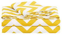 unbrand Collection Printed Chevron Zig Zag Soft Microfiber Sheet Set/Yellow -Full