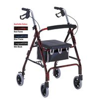 Aluminum Rollator with Loop Brakes Frame Color: Red Flame