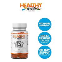 Mega Bears by Healthy Rascals - Fruity Orange Bears with Omega 3 and Essential Vitamins - 30 Chewy Bears
