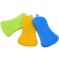 Meyfancy Silicone Sponge for Dishes, Reusable Silicone Dish Scrubber for Cleaning, Dish Washing Kitchen Gadgets (Bone 3 Pack)