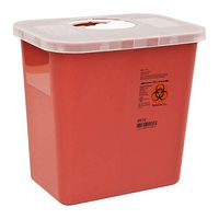 Kendall Multi-purpose Sharps Containers 2 Gallon 10"h X 7.25"d X 10.5"w Red Container W/ Rotor Lid - Model 8970 - Each