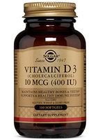 Solgar Vitamin D3 (Cholecalciferol) 10 MCG (400 IU) Softgels - 100 Count