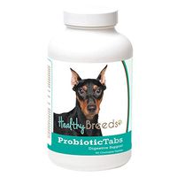 Healthy Breeds Dog Probiotic & Digestive Support Tablets for German Pinscher - Over 200 Breeds - for Gas Diarrhea & Constipation - 60 Chewable Tablets