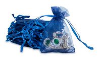 TheDisplayGuys 100-Pack 2x3 Navy Blue Sheer Organza Gift Bags with Drawstring, Jewelry Candy Treat Wedding Party Favors Mesh Pouch