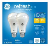 GE Lighting 96712 Refresh HD LED Light Bulbs, Daylight, 1600 Lumens, 17-Watts, 2-Pk. - Quantity 3