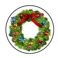 tkcutecandies123 48 Christmas Wreath 2 Envelope Seals Labels Stickers 1.2" Round