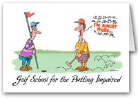 Golf School for The Putting Impaired Funny Golf Note Card - 10 Boxed Cards & Envelopes