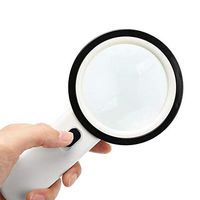 30X LED Handheld Magnifier, 12 LED Lights, 100mm Large Lenses, Double Magnifier Glasses for Reading, Inspection, Discovery, Jewelry and Hobbies