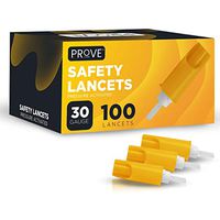 Prove Safety Lancets Pressure Activated 30-Gauge - 100 Count | 100ct 30G Disposable Single-Use Lancets for Blood Testing
