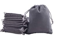 Sansam 25pcs Grey Drawstrings Velvet Bags for Jewelry, Gift, Wedding Favors, Candy Bags, Party Favors,4.8x6.0''