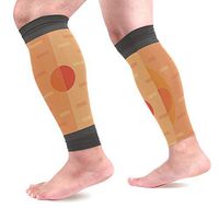 LEVEIS Basketball Court Flat Calf Compression Sleeves 1 Pair, Leg Performance Support for Shin Splint Calf Pain Relief Men & Women Guards Sleeves for Running Cycling