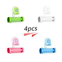 4PCS Toothpaste Tube Squeezer Dispenser Sucker Holder Rolling Squeezer