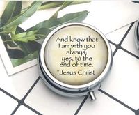 Compact 3 Compartment Medicine Case, Pill Box for Pocket or Purse Pill Box Decorative Pill Case with Gift Box hars Jesus Christ QuoteAnd Know That I am Always You Bracelets