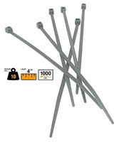 BuyCableTies 4" Miniature Style Indoor Cable Ties - 18 lb Rated - Made in USA - Gray - 1000 per bag