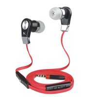 GummyCase HD Sound Heavy Duty Matte Wired Double Earpiece Earbud in Ear Headset Headphone Earphone Built-in Microphone Hands-Free Calls Sweat Proof with 3.5mm Jack, Red