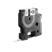 DYMO Rhino Non-Adhesive Tag, Black Type on White Tape, 1/4-Inch (18111)