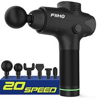 FIIHO Massage Gun Electric Portable Handheld Deep Tissue Percussion Massager 20 Speed 6 Heads Body Muscle Pain Relief Recovery Ultra Quite Brushless Motor