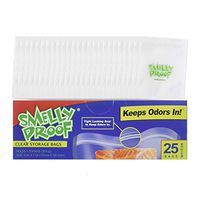 Smelly Proof Original No Smell Baggies, Reusable CLEAR Bag, 6.5" x 7.5" - Medium - 25 Pack