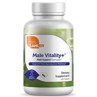 Zahler Male Vitality+, Male Fertility Supplements, Male Formula Supporting Energy and Reproductive Wellness, Certified Kosher, 120 Tablets