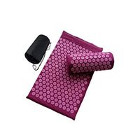 Costrov Acupressure Mat and Pillow Set, Acupuncture Massage Mats, for Back Neck Feet Pain Relief and Muscle Relaxation, Insomnia, Yoga Exercise mat, with Carry Bag,Purple2