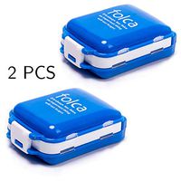 YTCYKJ 2 Pcs Portable Mini 7-Day Pill Box Plastic Dispensing Pill Box -Blue