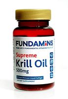 Fundamins Supreme Krill Oil | 100% Pure Antarctic Krill Oil | Omega-3, DHA & EPA | Astaxanthin | Sustainable Harvested | 500mg, 30 Softgels