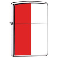 Zippo Custom Lighter Poland Flag High Polish Chrome Finish